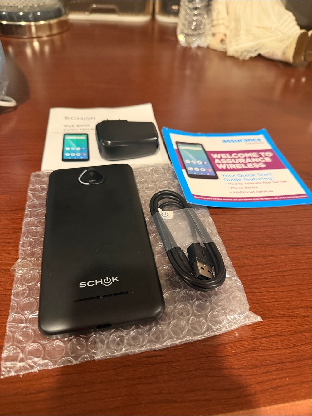 Black Smartphone with USB Cable and Charger- prepaid